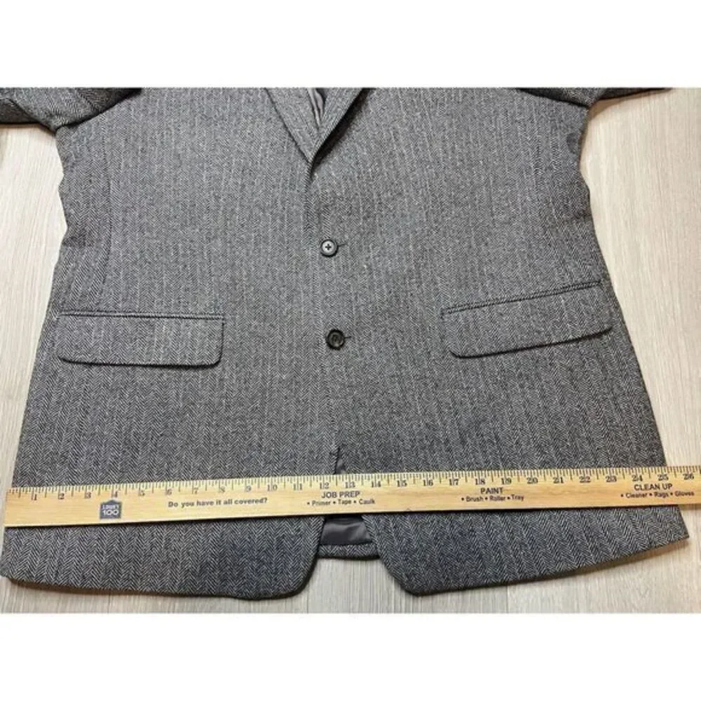 Lauren Ralph Lauren Sport‎ Coat Jacket Men 43 R Brown Tweed Wool Herringbone